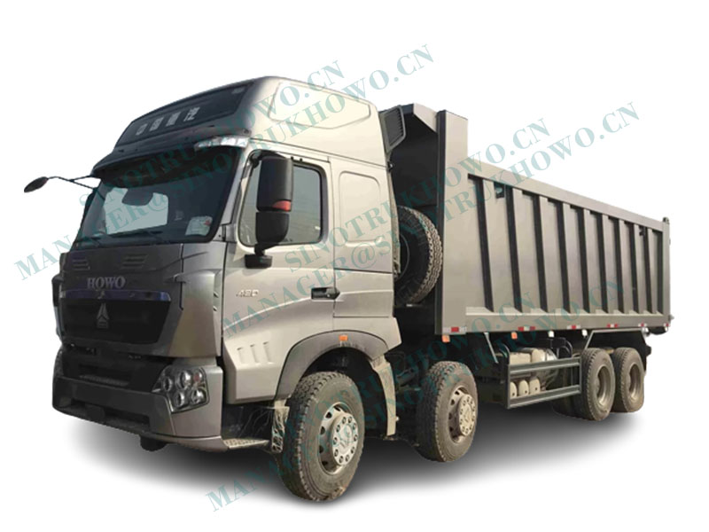 8X4 371HP 60 Ton Heavy Spec Dump Truck With 12 Tires , 1 Year Warranty-HowoA7 Dump Truck